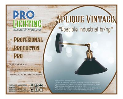Imagen 2 del producto Aplique 1L E27 Vintage Industrial Pro-Lighting
