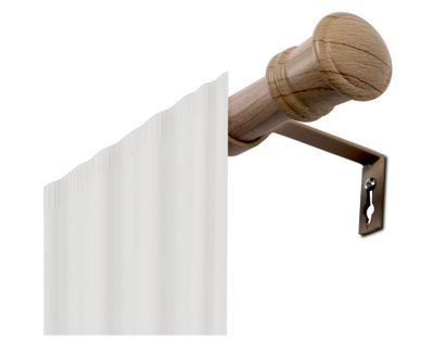 Barra cortina extensible Cotidiana Crown natural 25/28 mm 120/210 cm
