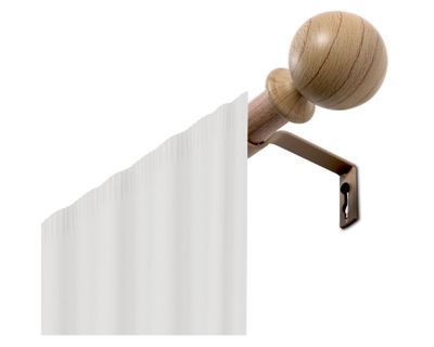 Barra cortina extensible 25/28 mm 120/210 cm bola natural Cotidiana