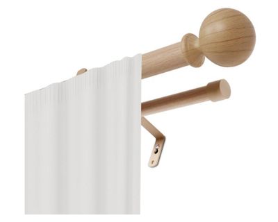 Barra cortina extensible Cotidiana Bola natural 16/19 mm 120/210 cm