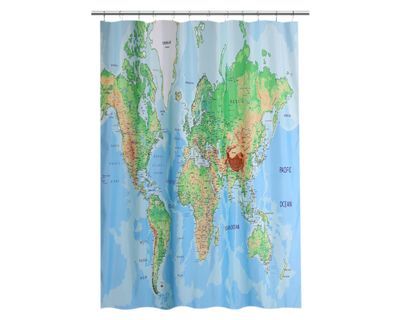 Cortina baño 180x180 cm Mapa