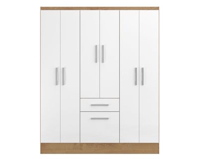 Clóset 6 puertas 1 cajón 1 zapatero blanco 177x138x40 cm