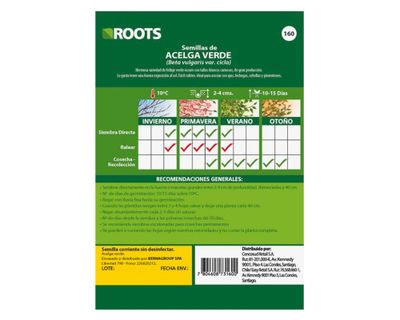 Imagen 2 del producto Semilla de verdura Acelga 5 g Roots