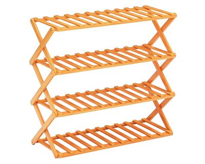 Zapatero estante plegable 21YXP316 bambú café