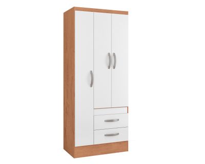 Imagen 2 del producto Clóset 3 puertas 2 cajones Bicolor blanco/canelato 183x75x45 cm