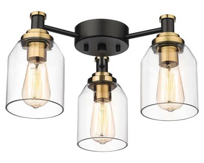 Lámpara techo 3L E27 Villach vidrio