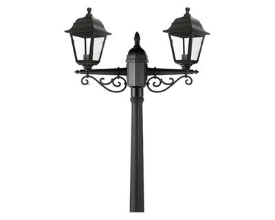 Imagen 2 del producto Farol pie 4 caras 60W E27 2L negro
