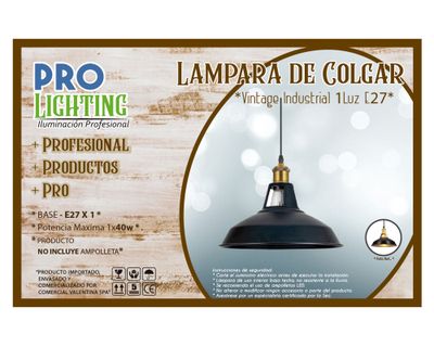 Imagen 2 del producto Lámpara colgar 1L E27 Vintage Industrial mate