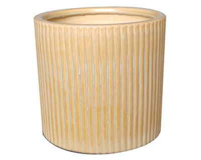 Maceta cerámica Elaine L mostaza