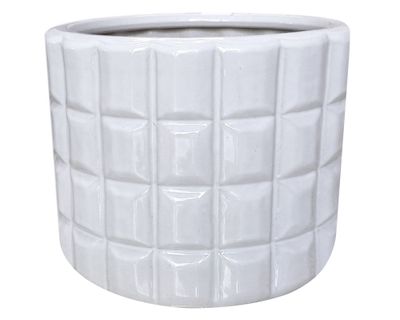 Maceta cerámica Elisa L blanco