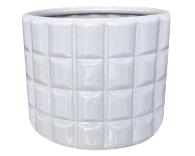 Maceta cerámica Elisa S blanco