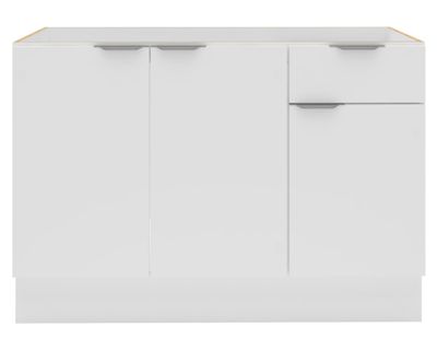 Mueble base cocina 120 cm 3 puertas 1 cajón Milano blanco