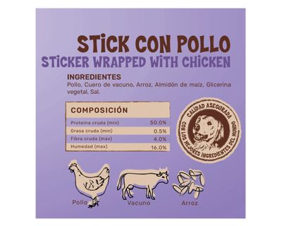 Imagen 2 del producto Snack perro Stick con pollo 100 g