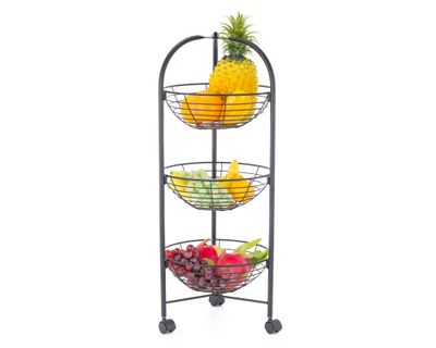 Imagen 2 del producto Carro redondo 3 pisos negro