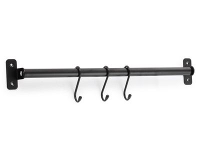 Barra cocina 3 ganchos negro