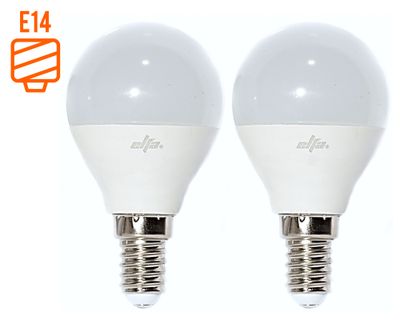 Pack 2 ampolletas Led 6W E14 luz fría Globo G45
