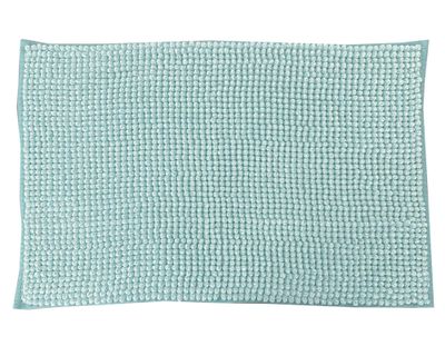 Piso baño Shaggy turquesa 40x60 cm