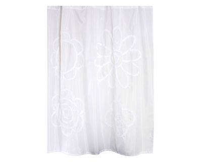 Cortina baño Relieve flor 180x180 cm