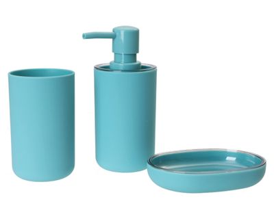 Accesorios baño turquesa 3 piezas