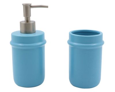 Accesorios baño Borde turquesa 2 piezas