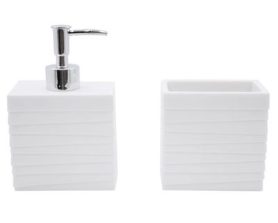Accesorio baño Líneas blanco 2 piezas