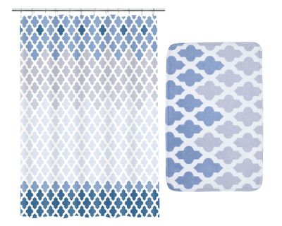Cortina 180x180 cm + piso baño 40x60 cm Rombos