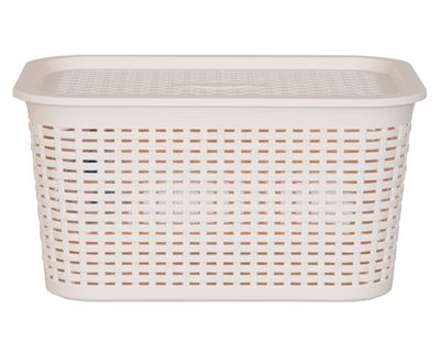Canasto organizador Tavarua beige plástico 6.5 lt