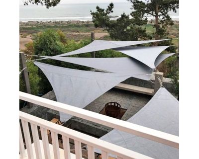 Imagen 2 del producto Malla sombra triangular gris 3x3 m