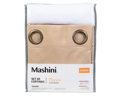 Imagen 2 del producto Set cortina Pucón texturada 140x220 cm beige