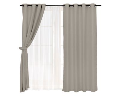Set cortina Pucón texturada 140x220 cm gris