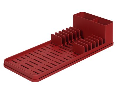 Secaplatos con bandeja Single rojo