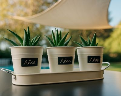 Imagen 2 del producto Set 3 maceteros pizarra + bandeja crema