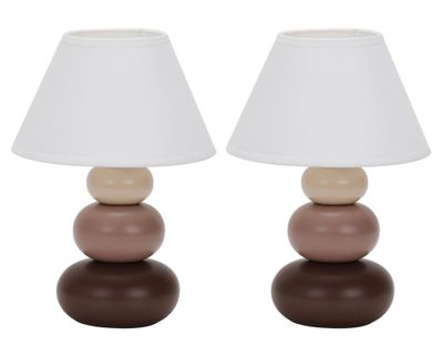 Imagen 1 del producto Lámpara sobremesa E27 1L 2 unidades taupe