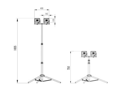 Imagen 2 del producto Proyector LED Trípode amarillo 2x30W luz fría