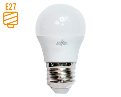 Ampolleta Led 6W E27 luz cálida Globo G45