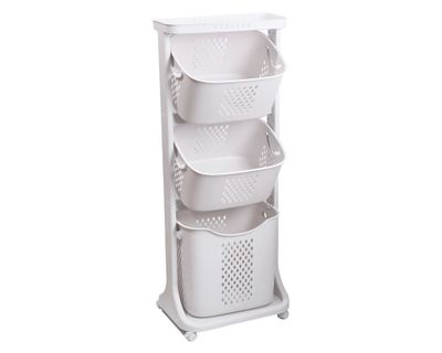 Carro organizador con ruedas 3 niveles BDX1433 blanco