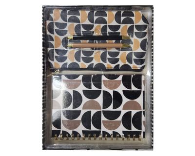 Cuaderno + estuche + bolígrafos Engraving