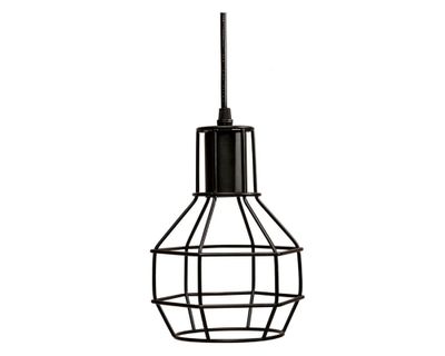 Lámpara colgar E27 1L Pera negro