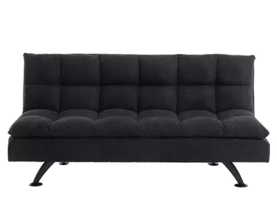 Imagen 1 del producto Futón 2 cuerpos Lorenzo poliéster negro