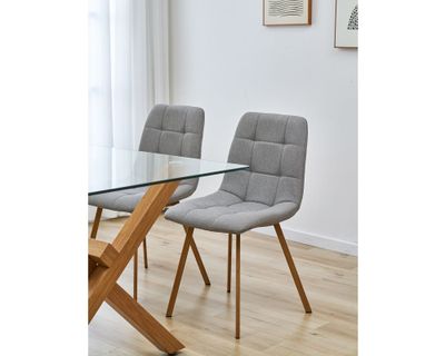Imagen 2 del producto Comedor 4 sillas Domi gris 75x150x90 cm