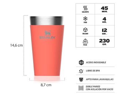 Imagen 2 del producto Vaso Pint Adventure rosado 0.47 lt