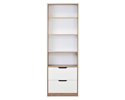 Imagen 1 del producto Librero Granada blanco/roble 2 cajones