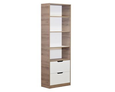 Imagen 2 del producto Librero Granada blanco/roble 2 cajones