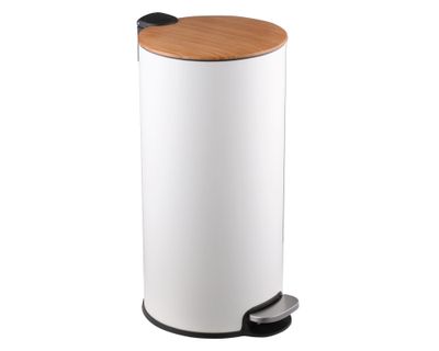 Basurero 27 litros metálico/bambú