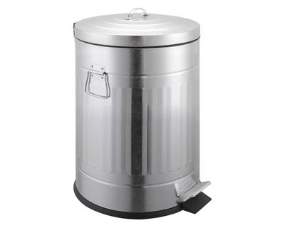 Imagen 1 del producto Basurero Vintage redondo plateado 12 litros