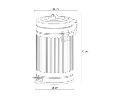 Imagen 2 del producto Basurero Vintage redondo plateado 12 litros
