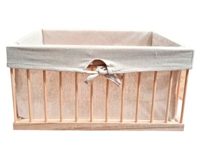 Caja multiuso con tela XL beige 30x40x20 cm