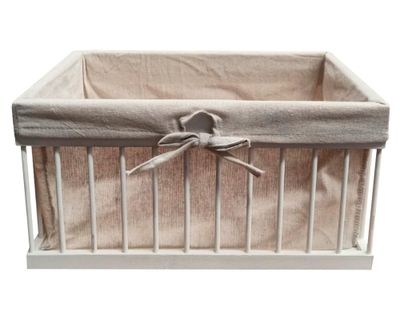 Caja multiuso con tela S blanco 15x25x14 cm
