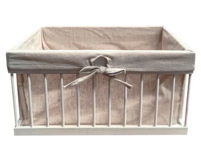 Caja multiuso con tela L blanco 25x35x18 cm