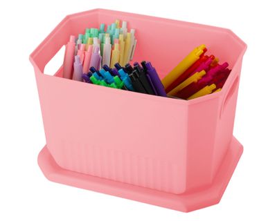 Imagen 2 del producto Caja organizadora Octagonal salmón 16x25x18 cm